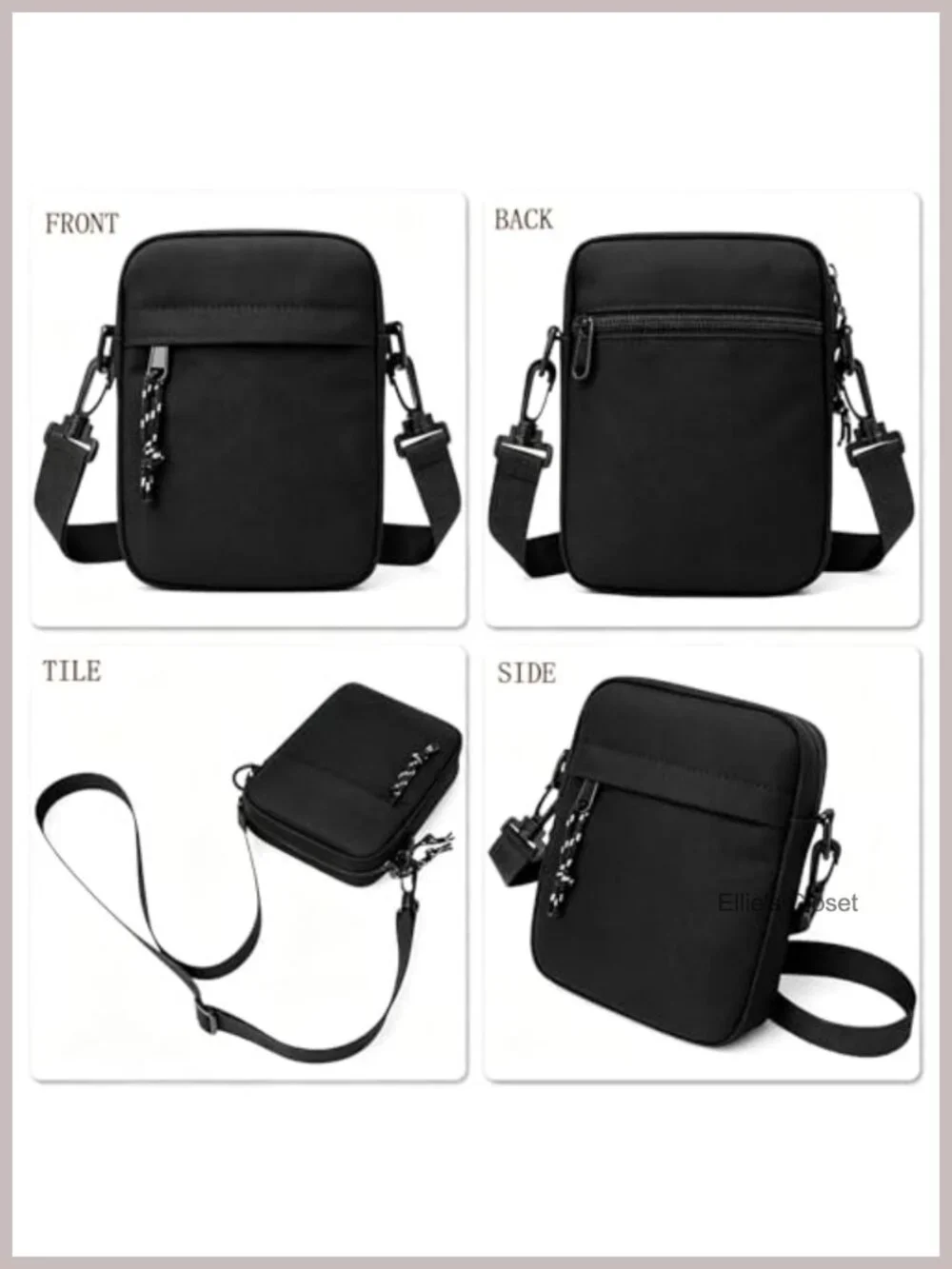 Mini Nylon Crossbody Bag for Women Men Travel Messenger Shoulder Purse
